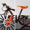 YEIBOBO ! Alloy Mini Downhill Mountain Bike Toy, Die-cast BMX Finger Bike Model for Collections (Black/Orange)