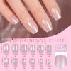 NEW Press on Nails Short, Jofay Fashion 120Pcs Salon-Like Fake Nails with French Mermaid/Pearl/Aurora Chrome Nail Designs, Glossy Artificial Acrylic False Nails, Glue on Nails Stick on Nails for Women