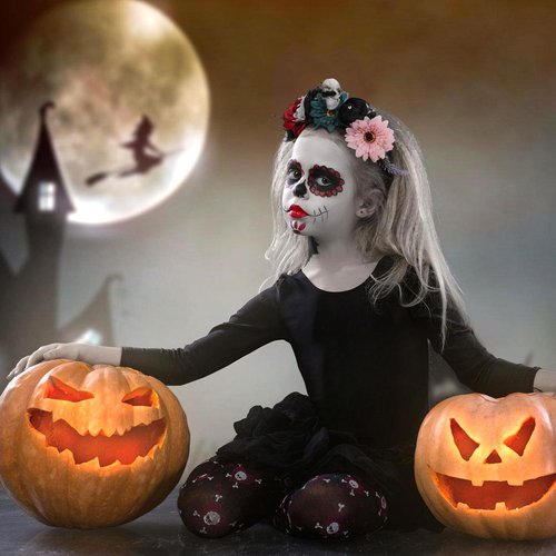 Beavorty 1Pcs Day of the Dead Flower Crown Halloween Skull Headband Mexican Floral Headpiece Floral Crown Rose Headband for Women and Girls