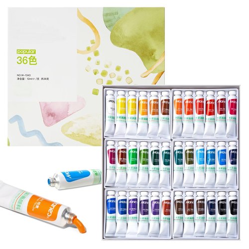 LIGHTWISH Watercolor Paint Set, 36 Watercolor Tubes Set (12ml, 0.4oz), Art Supplies for Watercolor Painting, Comic, Illustration, Decoration