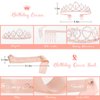 Amandir Sweet 16 Party Decorations, 16th Birthday Decorations for Girls Rose Gold Pink Foil Number Balloons Table Cloth Crown Sash Fringe Curtains Happy Birthday Banner Butterfly Party Supplies