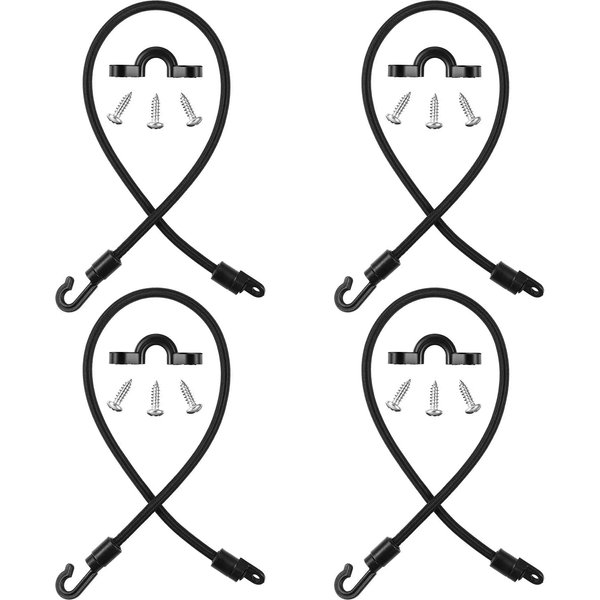 Sumind 4 Pieces Rod Strap Holder Deck Mount Connector Mount Rod Strap Rod Hold Down Strap for Boat Kayak Boat Fishing (12 Inch)