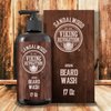 Viking Revolution Beard Wash Shampoo w/Argan & Jojoba Oils - Softens & Strengthens - Sandalwood Scent - Beard Shampoo w/Beard Oil (17 oz Shampoo)