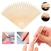 100-Pack Nail Art Wood Stick, Double Heads Nail Cuticle Pusher Remover Manicure Pedicure Tool