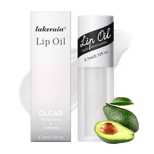 Fruit-Flavored Plumping Lip Oil - Lip Gloss - Non-Sticky, Moisturizing, Smoothing, Glowing, Revitalizing, and Nourishing for Dry Lips - Lip Balm Lip Care (Clear)