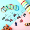 Aoriher 48 Pieces Dirt Bike Party Favors 24 Motocross Rubber Bracelets Wristbands 24 Motorcycle Party Keychains Dirt Bike Birthday Party Goodie Bag Fillers Classroom Rewards for Boys Girls