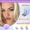 ALICE Natural Lash Extension Kit Lash Clusters Kit Wispy Cluster Eyelash Extension Kit with 135pcs Clear Band C Curl 10-14mm Eyelash Clusters Lash Glue Bond and Seal