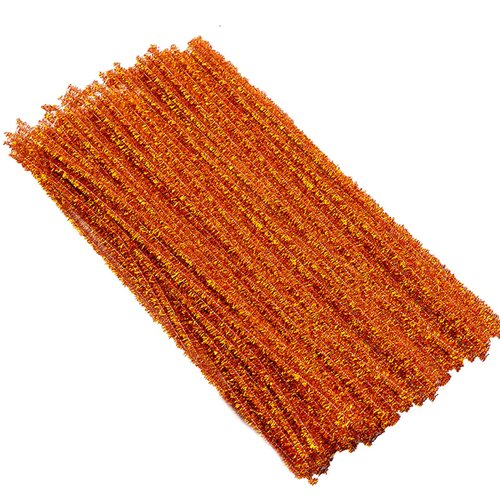 Orange Pipe Cleaners Chenille Stem, 200 Pieces Solid Color Pipe Cleaners Pastel Craft Supplies Glitter Chenille Stems Pipe Cleaners for DIY Art Creative Crafts Project Decorations(12inch x 6mm)