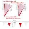 100 Feet Red & White Pennant Banner Flags String Hanging Red & White DIY Triangle Bunting Flags,Party Decorations for Grand Opening,Party Events Celebration,Kids Birthday,60 Pcs