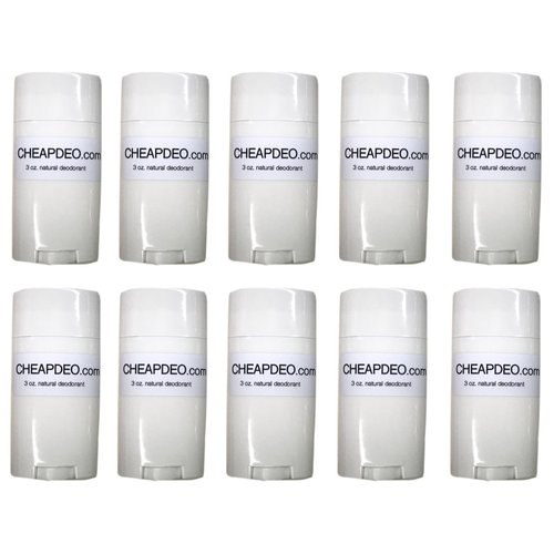 10 PACK CHEAP Natural Deodorant - Premium All Natural ingredients, Swedish Shea Butter, NO Aluminum, NO Paraben, NO Propylene Glycol, with Arrowroot Powder, Coconut Oil, and it's CHEAP! (10 Pack)