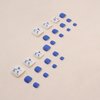 24Pcs Blue Press on Toenails White Blue Flower Fake Toe Nails Short Square False Toenails Orchid Floral Acrylic Toenails Matte Summer Toe Press on Nails Cute Beach Glue on Toenails for Women Girls
