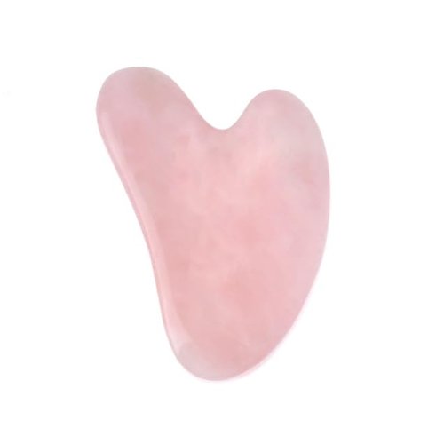 Quartz Rose Jade Roller and Gua Sha Facial Set Kit for Face Skincare, Stone Sculpting Tool, Massager Roller for Skin Care,Gift For Men And Women (Rose)