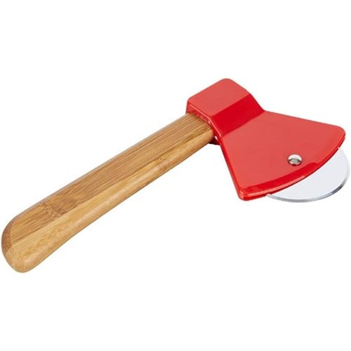 Axe Pizza Cutter with Bamboo Handle and Sharp Rotating Blade - Thacher's Nook
