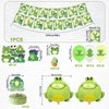 KEFAN Frog Birthday Party Supplies, Frog Birthday Party Decorations, Frog Themed Party Supplies Decor with Happy Birthday Banner, Cake Toppers, Balloons for Boys Girls Birthday Party1st Baby Shower