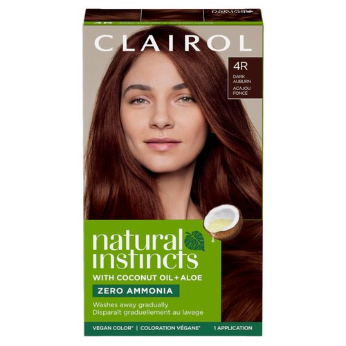 Clairol Natural Instincts Demi-Permanent Hair Dye, 4R Dark Auburn Hair Color, Pack of 1