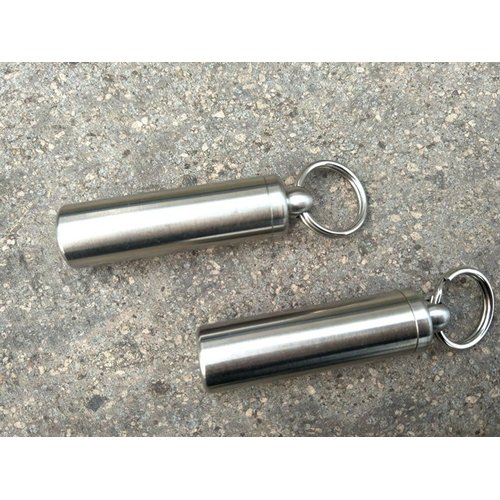 EKLOEN Stainless Steel Mini Waterproof Pill Case,Capsule Seal Case Holder Container for Outdoor Sports