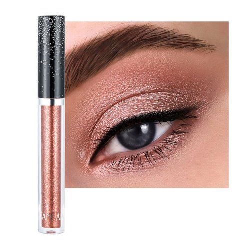 Dragonranee Liquid Glitter Eyeliner Metallic Shimmer Colored Glitter Eyeshadow Pigment Eyebrown Shimmer Waterproof Face Lips Art for Party Festival Makeup (dark brown golden#4)
