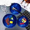 HSPAIDYP 50Pcs Starry Galaxy Party Supplies Galaxy Paper Plates Set 9" Space Plates 7" Star Dessert Plates for Outer Space Theme Baby Shower Boys Girls Starry Night Theme Birthday Party Decor (Star)