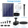 POPOSOAP Solar Bird Bath Fountain Pump, 6W Outdoor Solar Water Fountain Pump for Bird Bath with 4ft Tubing & 5 Nozzles, DIY Solar Powered Water Fountain for Garden, Ponds, Pool and Fish Tank