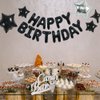 TONIFUL 35PCS Black Happy Birthday Decorations Kit 16 Inch Happy Birthday Balloon Banner with Star Balloons Mylar Foil Birthday Party Decorations Supplies for Men Women Adults Girls Boys Kids