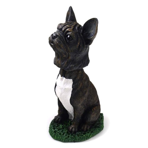 Animal Den French Bulldog Black and White Dog Bobblehead Figure for Car Dash Desk Fun Accessory