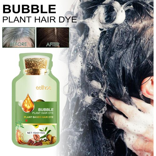Huang Yi Plant Bubble Hair Dye,Natural Pure Plant Extract for Grey Hair Color Bubble Dye Shampoo. 30 ml 10Packs/Box. (Chestnut Brown)