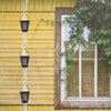 Qipade Square Rain Chain, Black Rain Chains for Gutters 10 FT, Adjustable Rain Catcher Chain with Bell for Eaves Drainage, Rain Gutter Chain Downspout，Black（12 Cups ）
