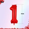 40 Inch 1 Red Number Balloons Mylar Foil Helium Digital Balloons Baby Shower 1st Birthday Party Decor Supplies…