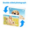IEEDFJKK Acrylic Business Card Frame 2.5x3.5 Acrylic Picture Frame Clear Double Sided Frameless Magnetic Photo Frames Block Desktop Display Stand for Office Home Decoration 20mm Thick (5 Pack)