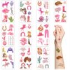 Western Cowgirl Temporary Tattoos,10 Sheets Wild West Pink Disco Cowgirl Cactus Horse Cow Waterproof Fake Tattoo Stickers for Kids Girls Birthday Gifts Party Favor Supplies