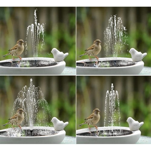 Lewisia Solar Bird Bath Fountain Pump USB Charging + Solar Powered Water Pump for Birdbath Small Pond Garden Decoration