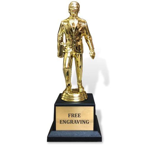 Dundie Award Trophy | Funny Recognition Trophy for Boss or Coworkers | Custom Engraved Appreciation Trophy for Best Salesman or Saleswoman | Gag Gift for Work