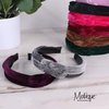 Motique Accessories 1.5 Inch Velvet Braid Headband Women and Girls Hair Band (Grey)