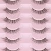 Fake Eyelashes Natural Short Cat Eye Lashes Clear Band Fluffy Wispy False Eyelashes 8 Pairs by Yawamica