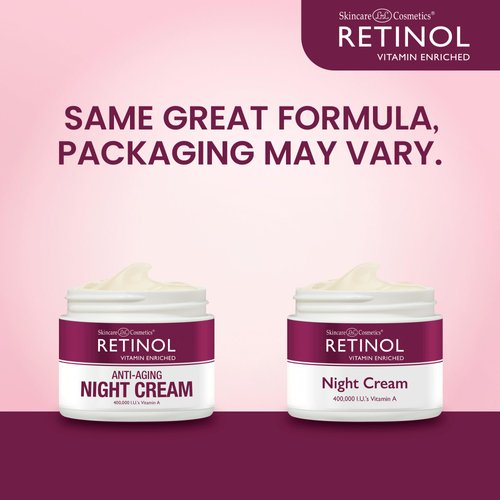 Retinol Skincare LdeL Cosmetics Night Cream Vitamins A + C + E Works While You Sleep to Reduce Fine Lines And Other Signs of Aging 1.7 Oz.