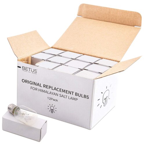 Betus Original Replacement Long Lasting 15 Watt Dimmable E12 Socket Warm White Salt Lamp Bulb Candle Warmers - Value Pack of 12