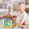 PANITU Baby Activity Cube Montessori Toys for 1 Year Old, Multi Sensory Shape Blocks, 6 in 1 Multifunctional Sensory Toys for Toddlers 1-3 Educational Learning Toys 1 Year Old Boy and Girl Gifts