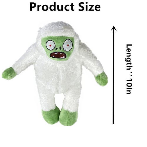 BASHERISE 12" 1 PCS Plant and Zombies Plush Toys 2024 Upgraded Stuffed Soft Doll PVZ Snowman Zombie Plush