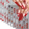 8PCS Christmas Nail Art Stickers Decals Winter Snowflake 5D Micro-Embossed Santa Hat Nail Decals Self-Adhesive Gingerbread Man Nail Design Nail Supplies Holiday Nail Stickers for Nail Decor for Women