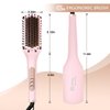 Nicebay Hair Straightener Brush, Negative Ion Hair Straightening Brush for Women, Anti-Scald & Auto-Off Feature, Fast Heating & 6 Temp Settings, Pink & Orange (Renewed)