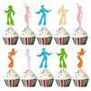 Gyufise 24Pcs 70's Disco Dancing Cupcake Toppers Multi Glitter 70's Disco Cake Decorations Disco Cupcake Picks for Disco Ball Music Theme Party Birthday Party Wedding Party Supplies