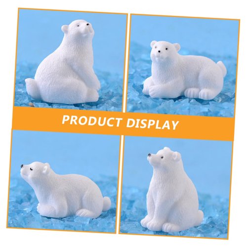 FELTECHELECTR 10 Pcs Micro Landscape Decoration Mini Animals Christmas Decorations Bling Decor Arctic Animal Figures Toy Christmas Bears Figurines Nativity Animals Figurines Miniature Polar Bear