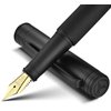 MCNTEIK Luxury Fountain pen, Matte Black Forest Pen Body, 18K Gilded Nib (Fine), Fancy Pen Gift Set for Men & Women, Professional, Writing, Executive,Office, Nice Pen
