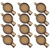 12pcs 3.5cm Metal Alligator Hair Clips with Cabochon Setting Tray Hair Clips with Blank Round Tray Base Alligator Hair Clips Blank Hairgrip Base Trays for DIY Hair Accessories Making, Antique Bronze