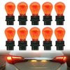 stymart 10 Pieces 3157 Light Bulb, Plastic Base, 3157 Automotive Brake Light Turn 3157 Miniature Bulb Mini Bulb Taillight Turn Signal Light, Replacement for Cars,Trucks,SUVs(Amber)