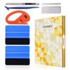 Gomake Vehicle Vinyl Wrap Tool Kit Window Tinting Tool Include 4 Inch Felt Squeegee, Retractable 9mm Utility Knife and Blades, Zippy Vinyl Cutter and Mini Go Corner Squeegee for Car Wrapping