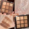 AMY'S DIARY Rose Gold Dark Brown Colorful neutral Eyeshadow Palette Makeup,9Color Matte Shimmer Natural Smokey Eye Eyeshadow palettes Highly Pigmented Neutral Long Lasting Waterproof