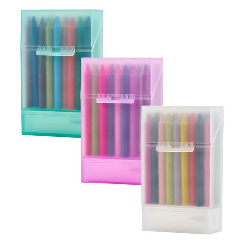 LockerMate Crayon Box with Sharpener Holds 24 Crayons, Assorted Color, Pack of 1