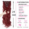 OMGREAT 24 Inch Clip in Hair Extensions Wavy Curly Full Head Synthetic Hair Extensions Hair pieces for Women Girls 7 PCS 160G/Set Bleach Blonde