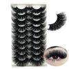 loladook 25 MM Lashes Mink 8D Volume Long Fluffy Mink Lashes D Curl Soft Big Dramatic Strip Fake Lashes 25mm Thick False Eyelashes Pack